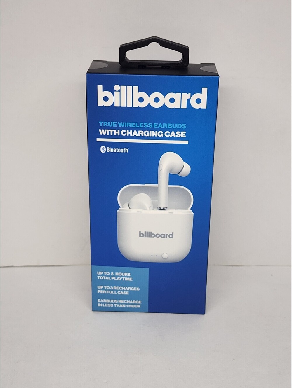 BILLBOARD Bluetooth True Wireless Earbuds with Microphone & Charging Case -White